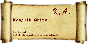Krajnik Anita névjegykártya
